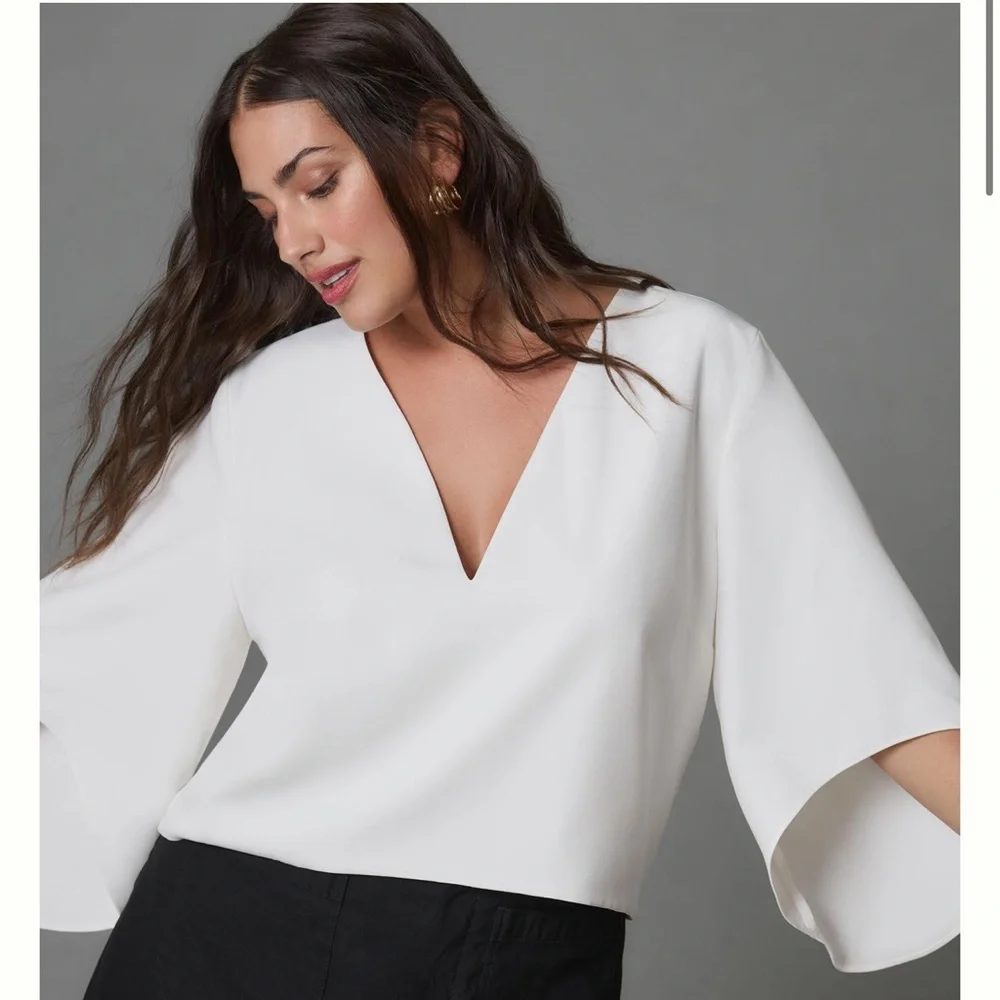 Anthropologie Mare Mare v neck cape blouse - Picture 7 of 8